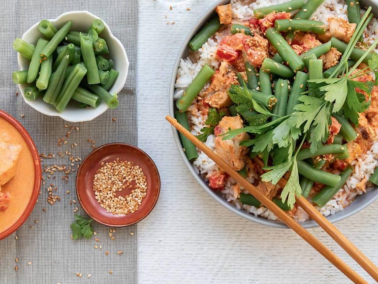Thaise curry met vis, rode curry, Thaise curry