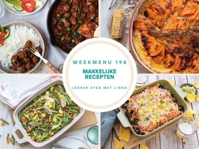Weekmenu makkelijke recepten
