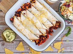 Burrito's met gehakt en bonen