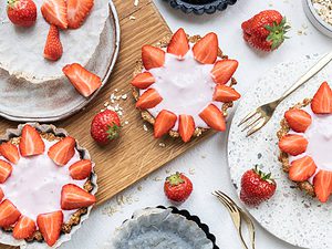 Aardbeien havermout taartjes