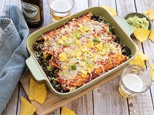 Wraps met gehakt en spinazie uit de oven