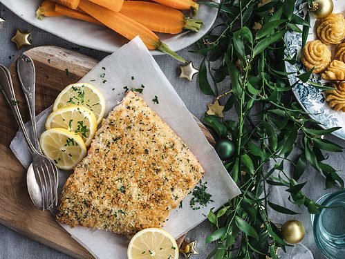Zalm met kruidenkorst