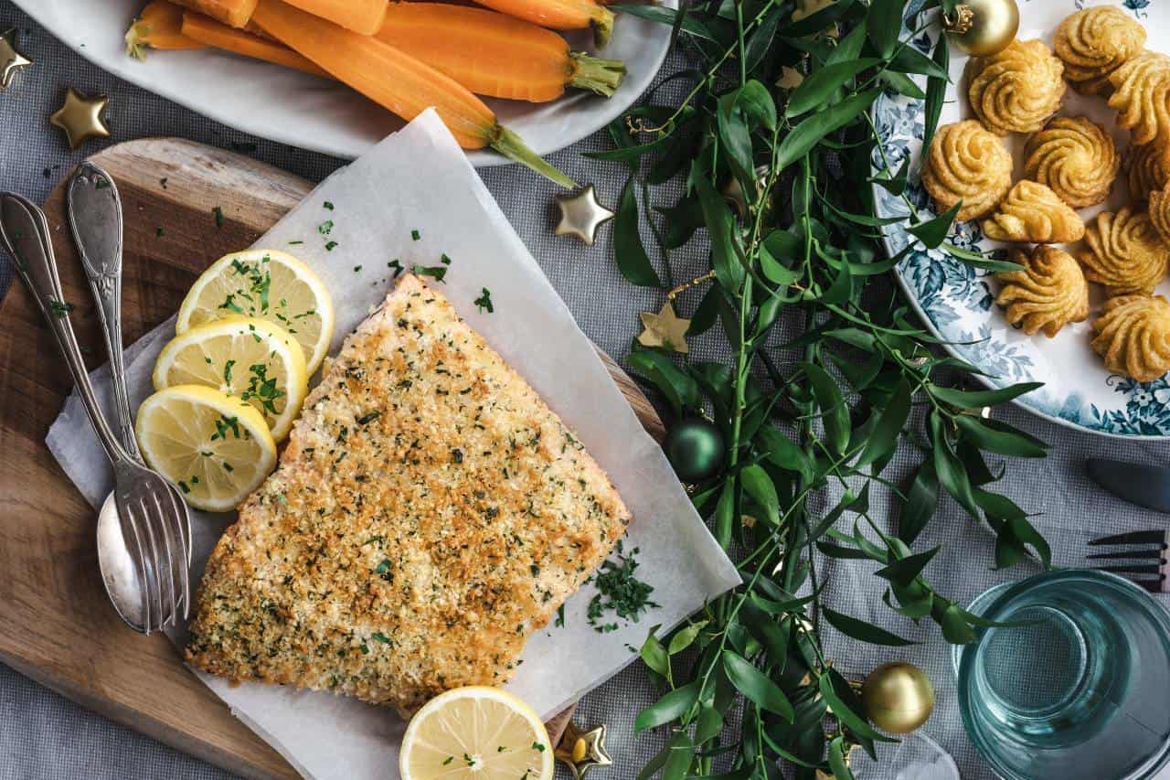 Zalm met kruidenkorst