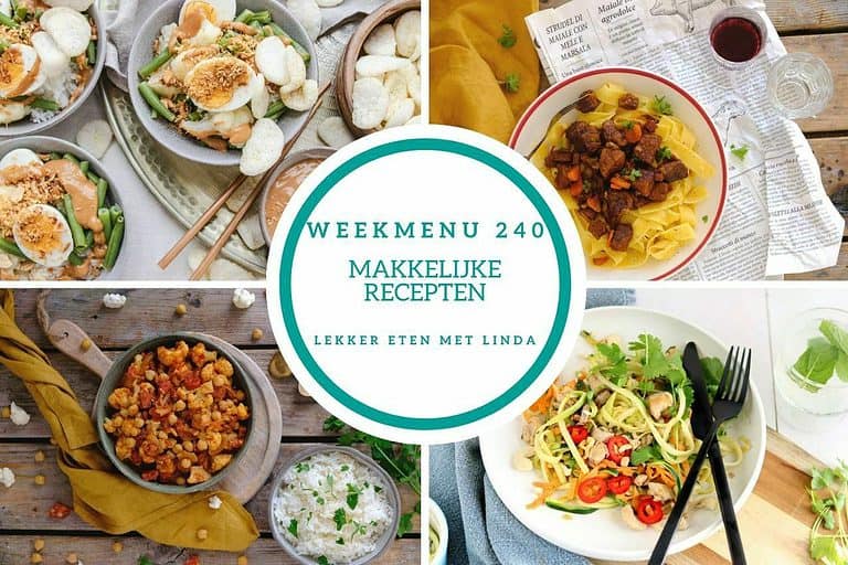 Weekmenu makkelijke maaltijden 240