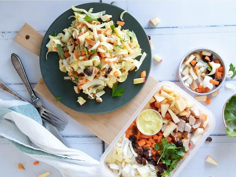 Lunch: witlof salade met appel en kip