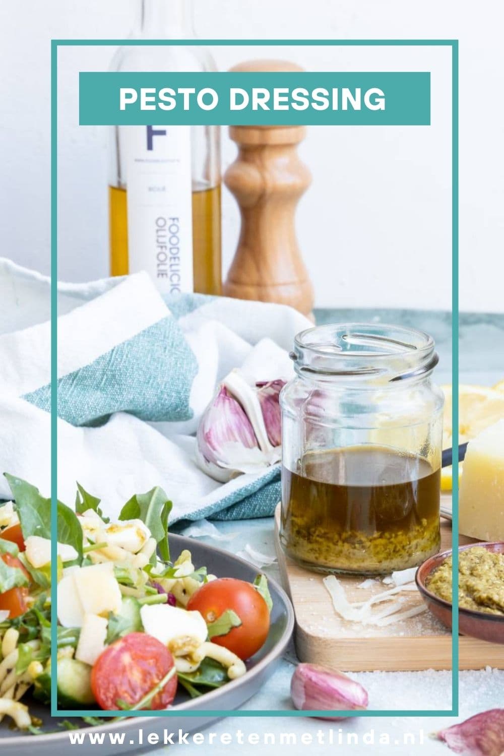 Pesto dressing maken