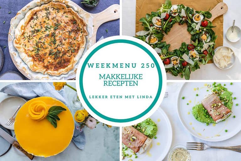 Weekmenu makkelijke recepten 250