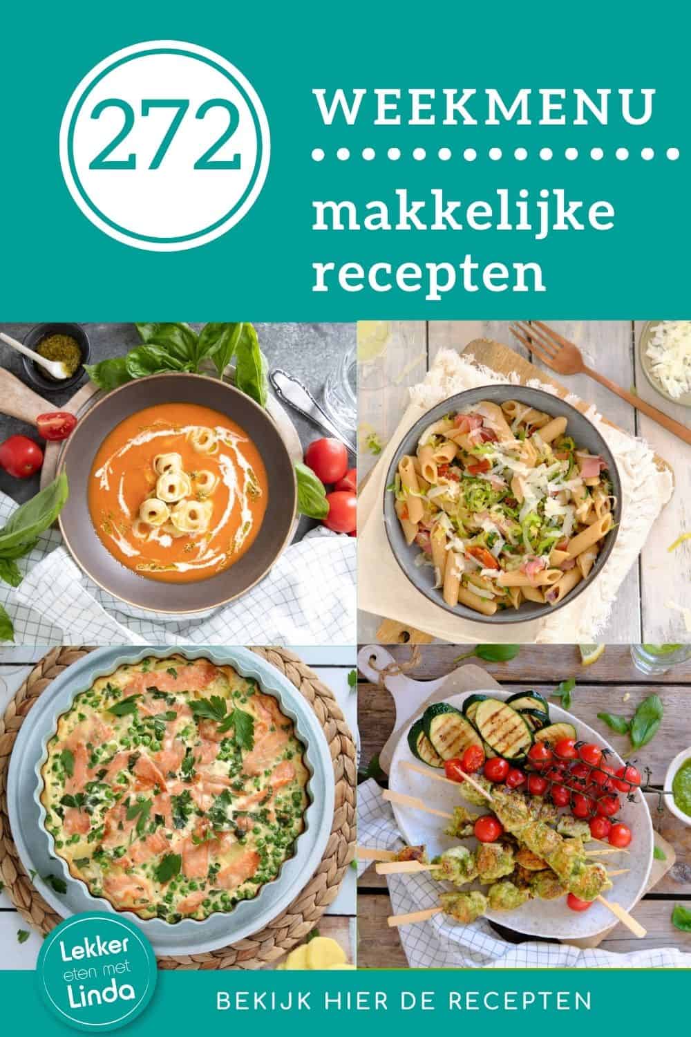 Weekmenu recepten voor het avondeten