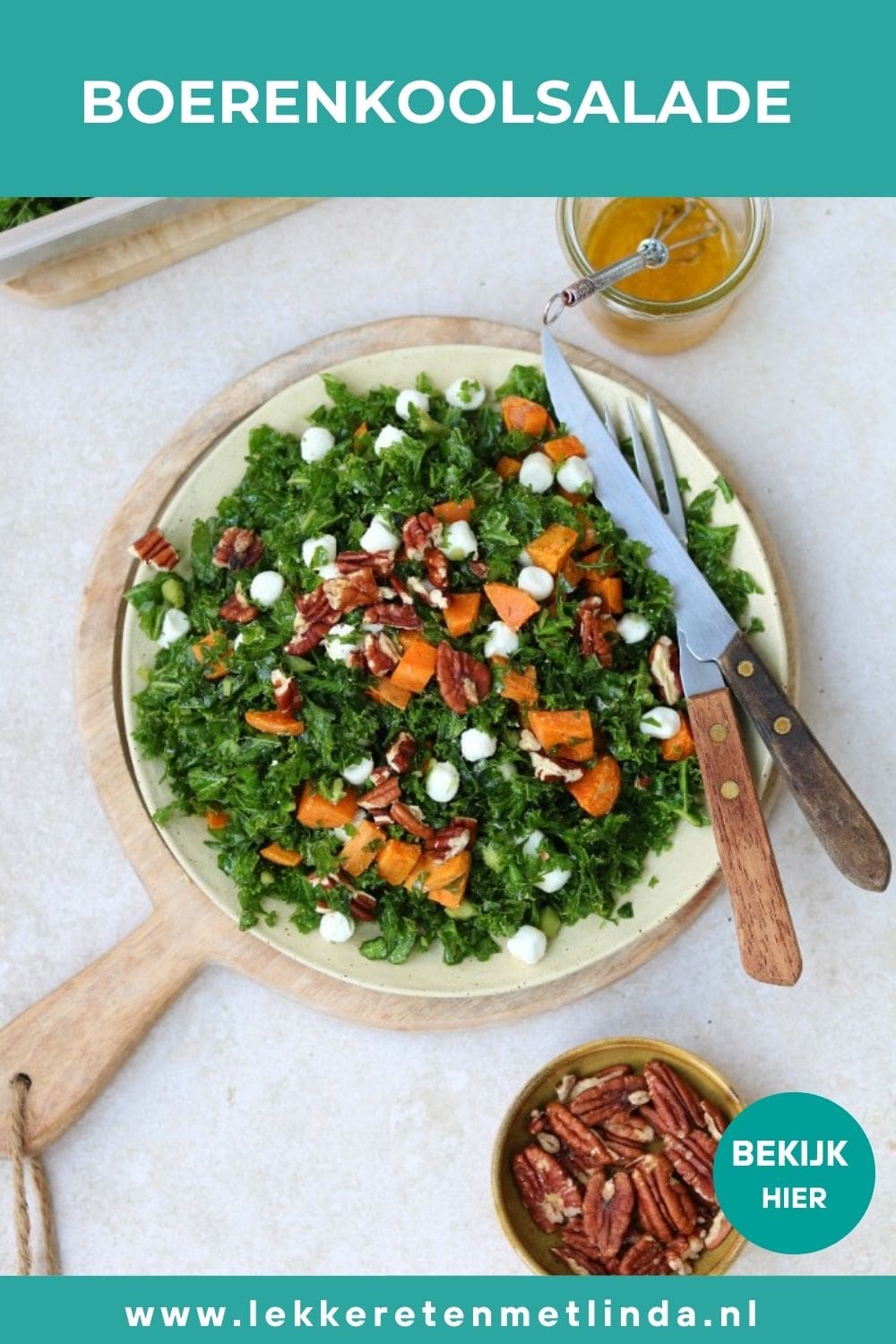 Gezonde boerenkoolsalade, lunchsalade voor 2 dagen