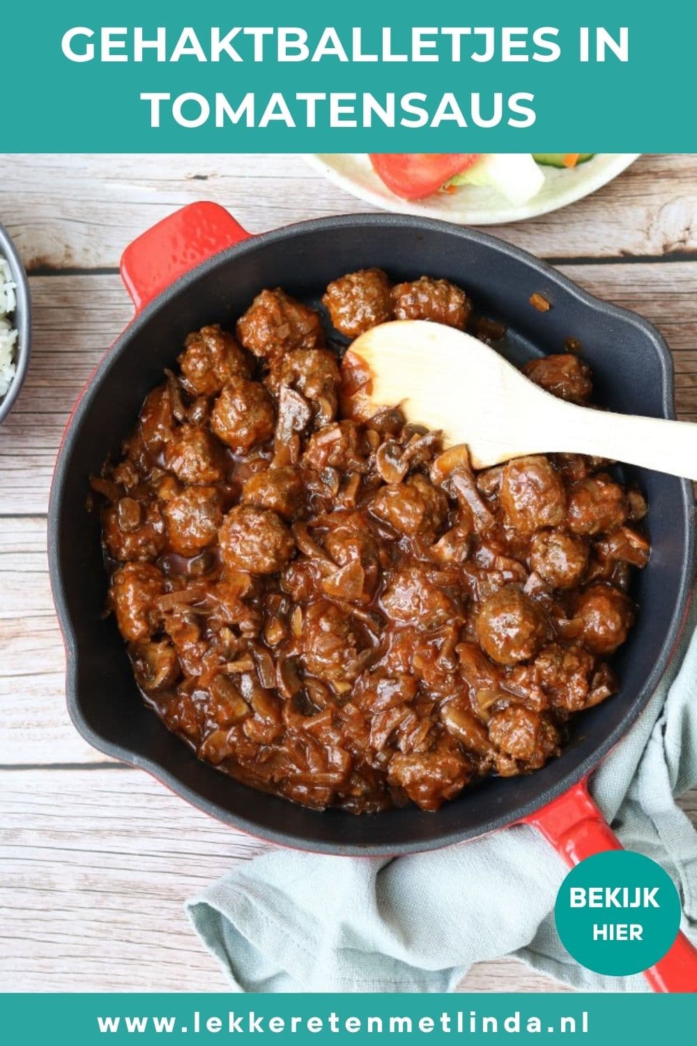 Gehaktballetjes in tomatensaus met rijst