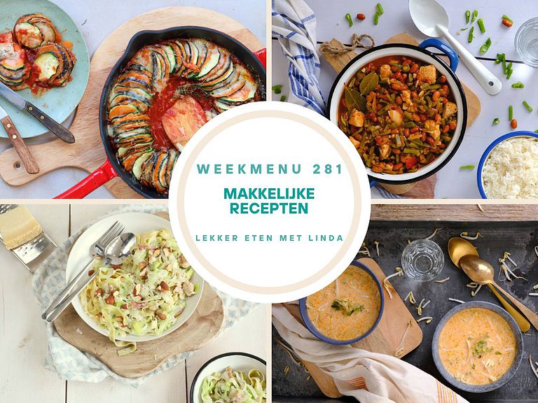 Weekmenu makkelijke recepten 281