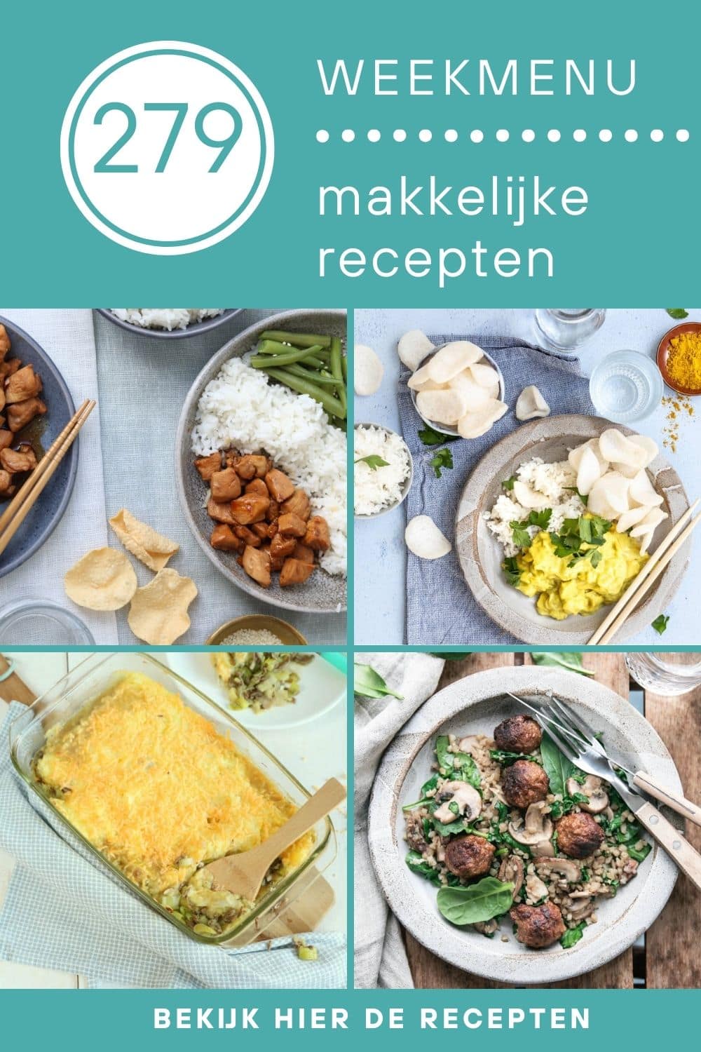 Weekmenu makkelijke recepten voor het avondeten 279