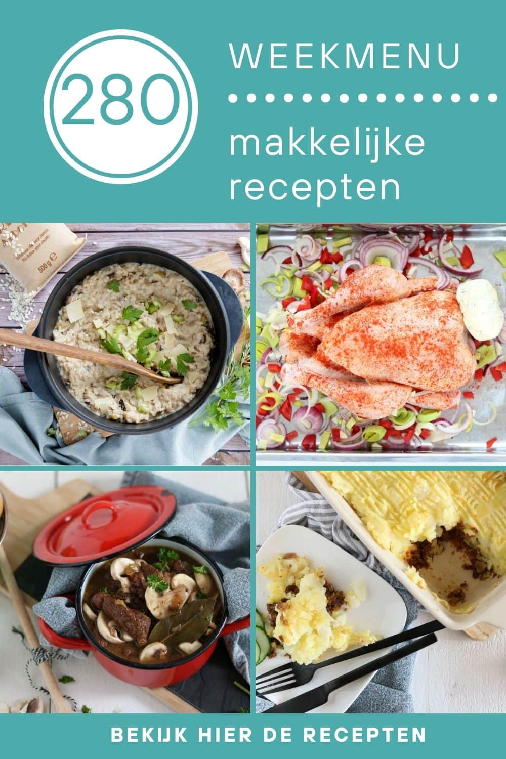 Weekmenu makkelijke recepten voor het avondeten