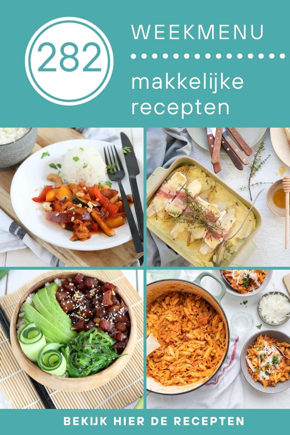 Weekmenu recepten makkelijke recepten voor het avondeten