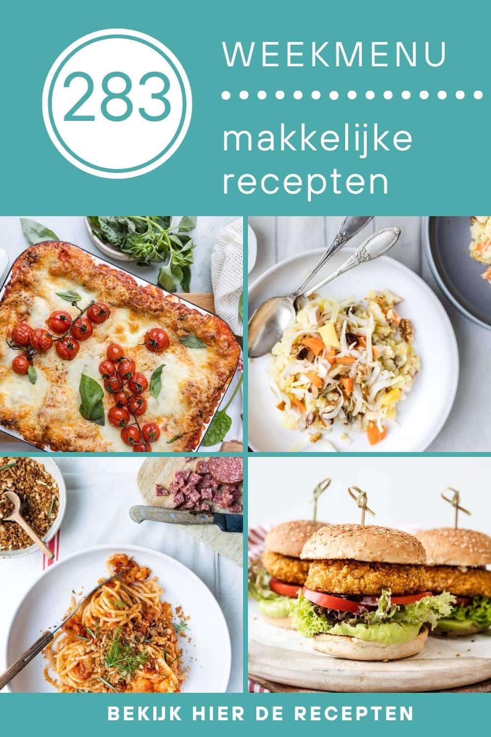 Weekmenu recepten voor het avondeten