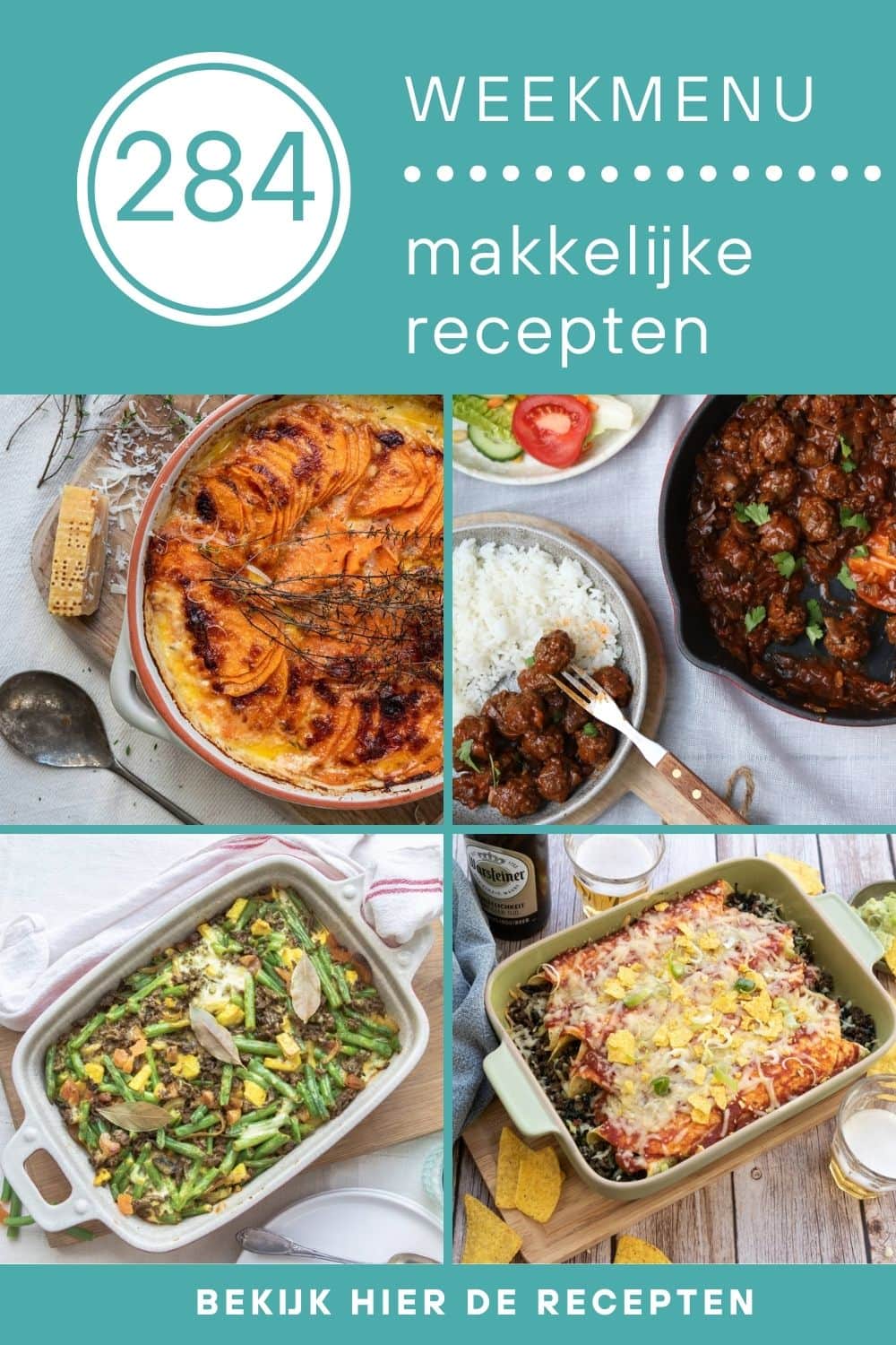 Weekmenu recepten voor het avondeten