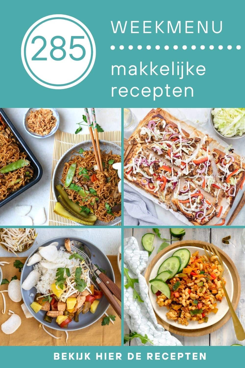 Weekmenu recepten voor het avondeten