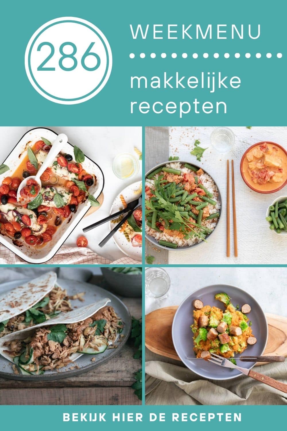 Weekmenu recepten voor het avondeten 286
