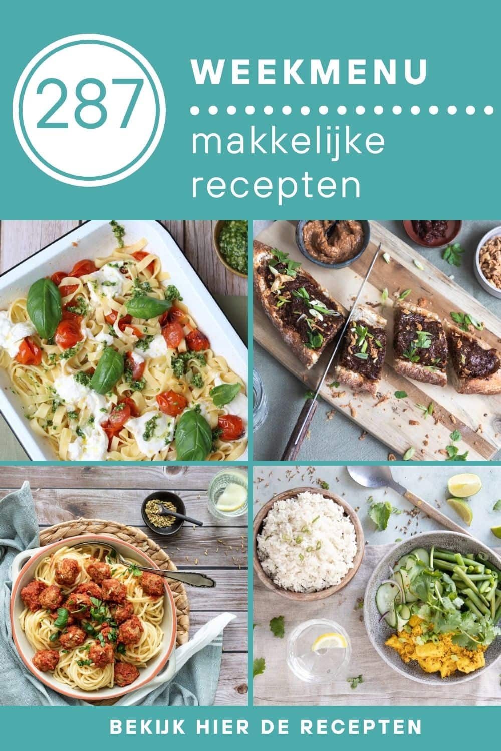 Weekmenu recepten voor het avondeten