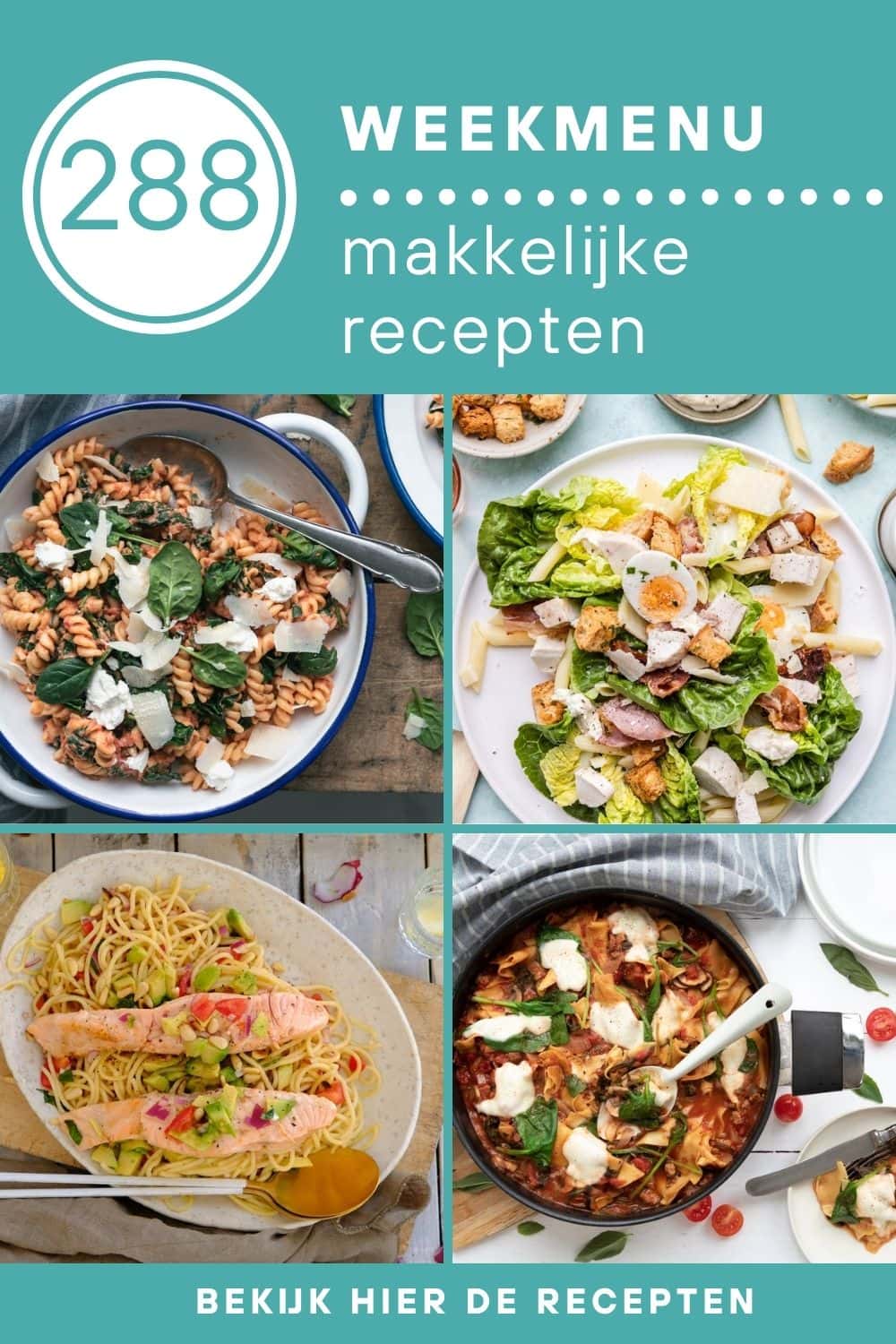 Weekmenu recepten voor het avondeten