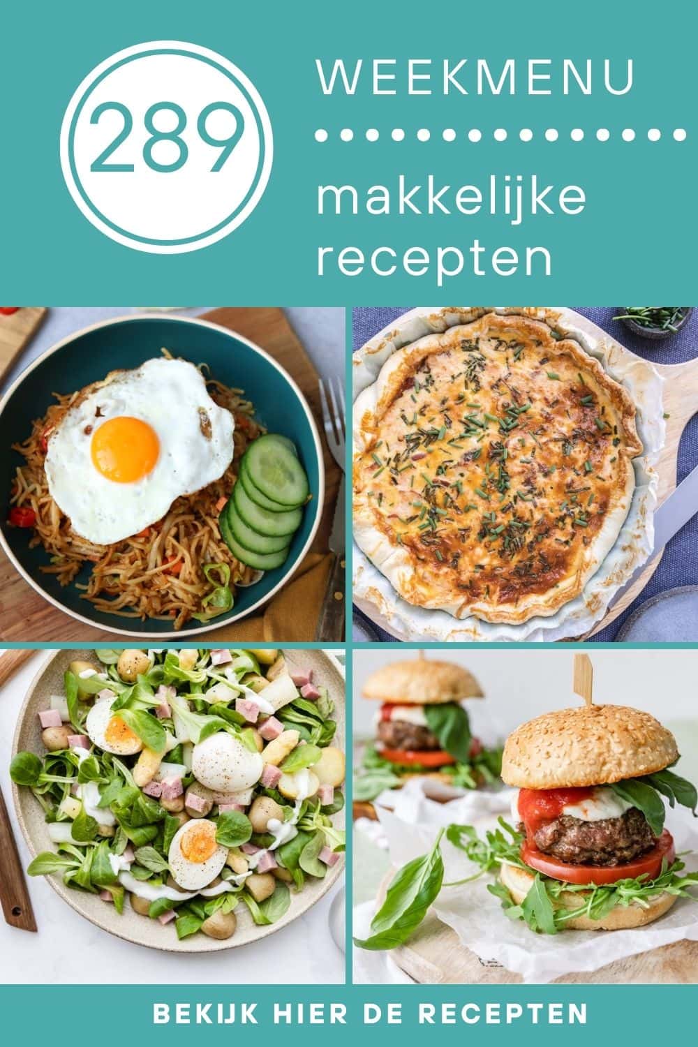 Weekmenu recepten voor het avondeten
