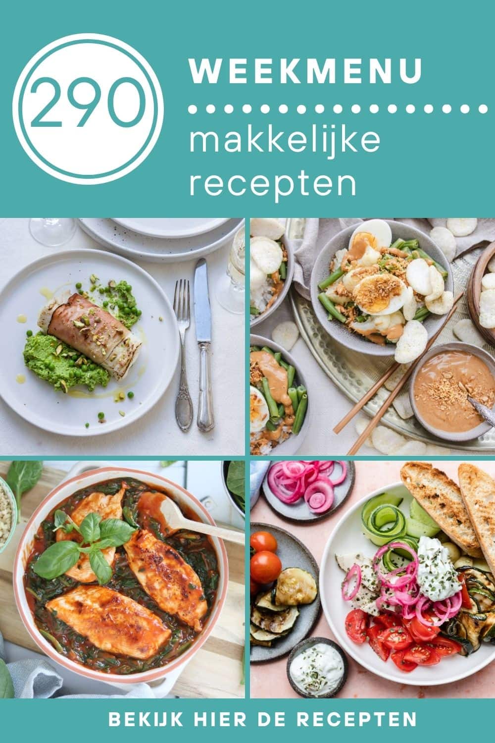 Weekmenu recepten voor het avondeten