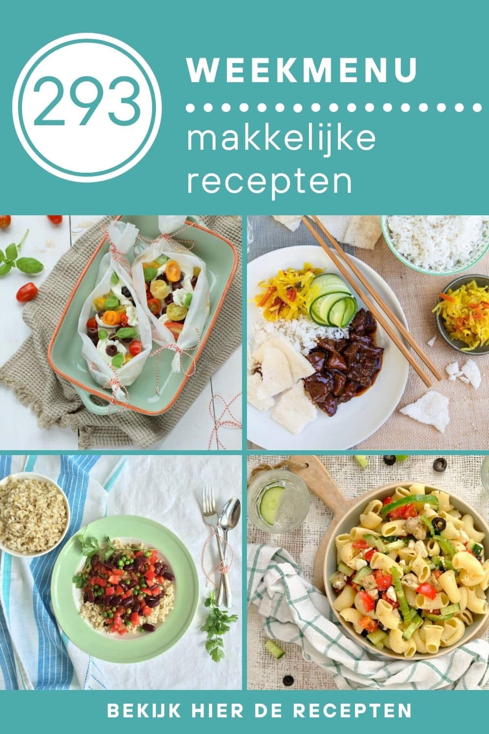 Weekmenu recepten voor het avondeten