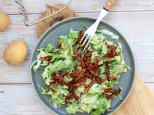Andijviestamppot met spekjes (Oosterse twist)