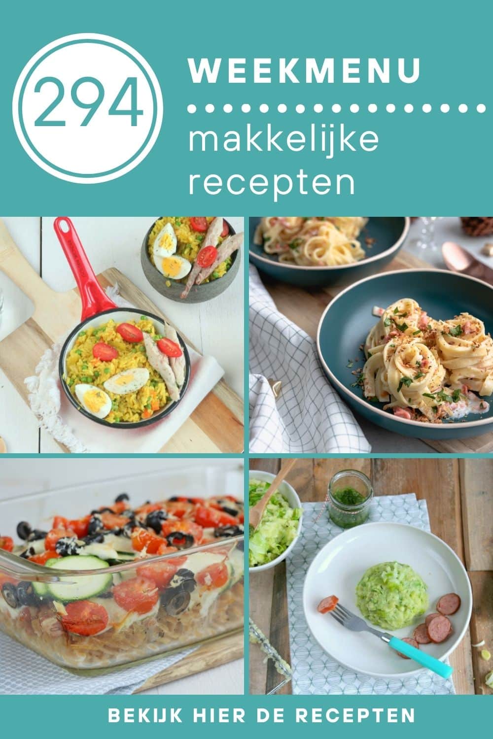 Weekmenu recepten voor het avondeten