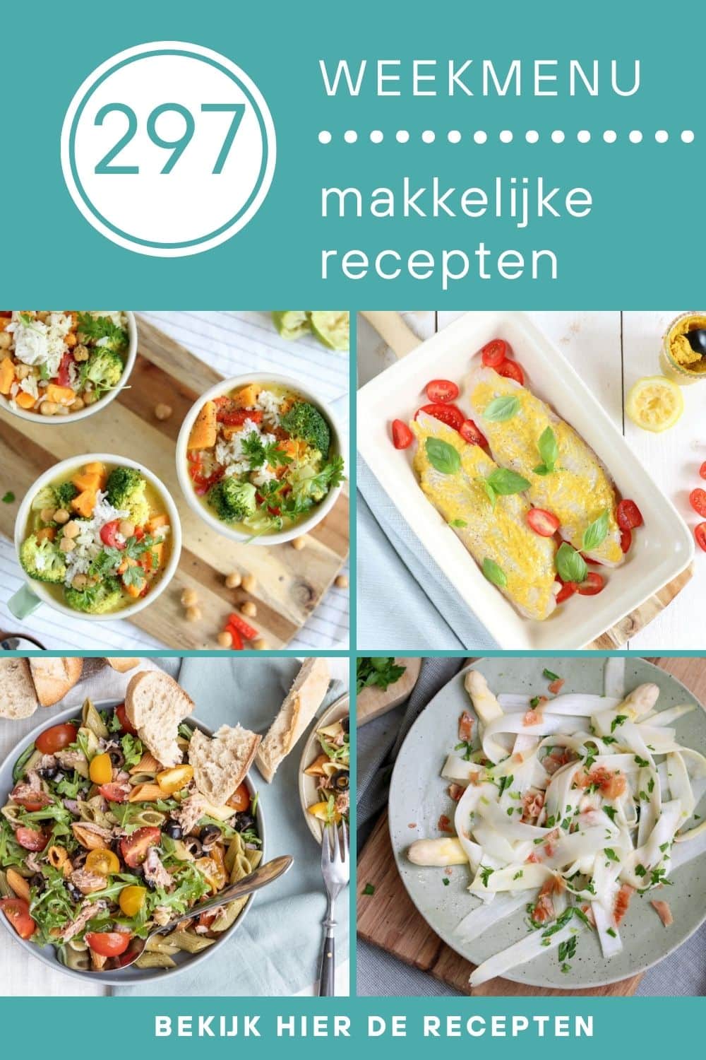 Weekmenu recepten voor het avondeten