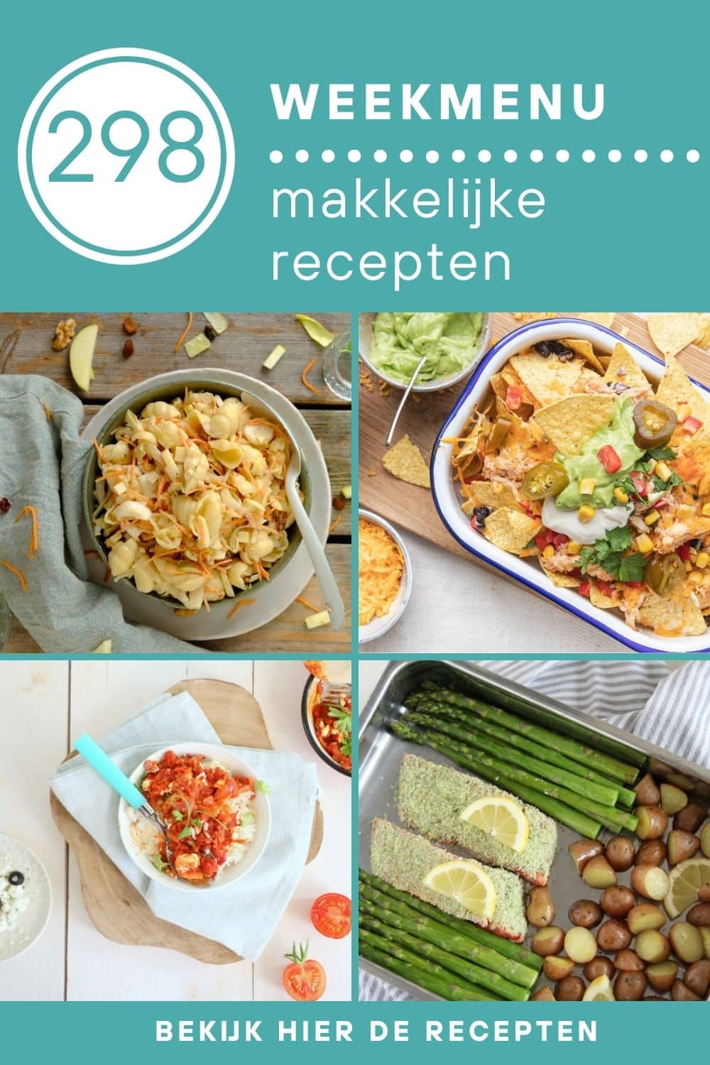 Weekmenu recepten voor het avondeten