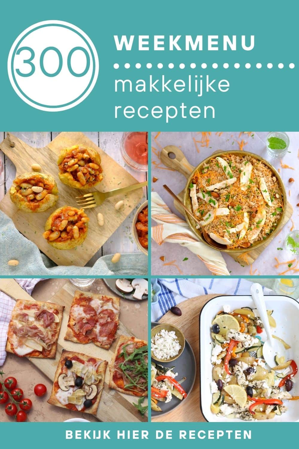Weekmenu recepten gezond. Lekkere en makkelijke recepten avondeten.