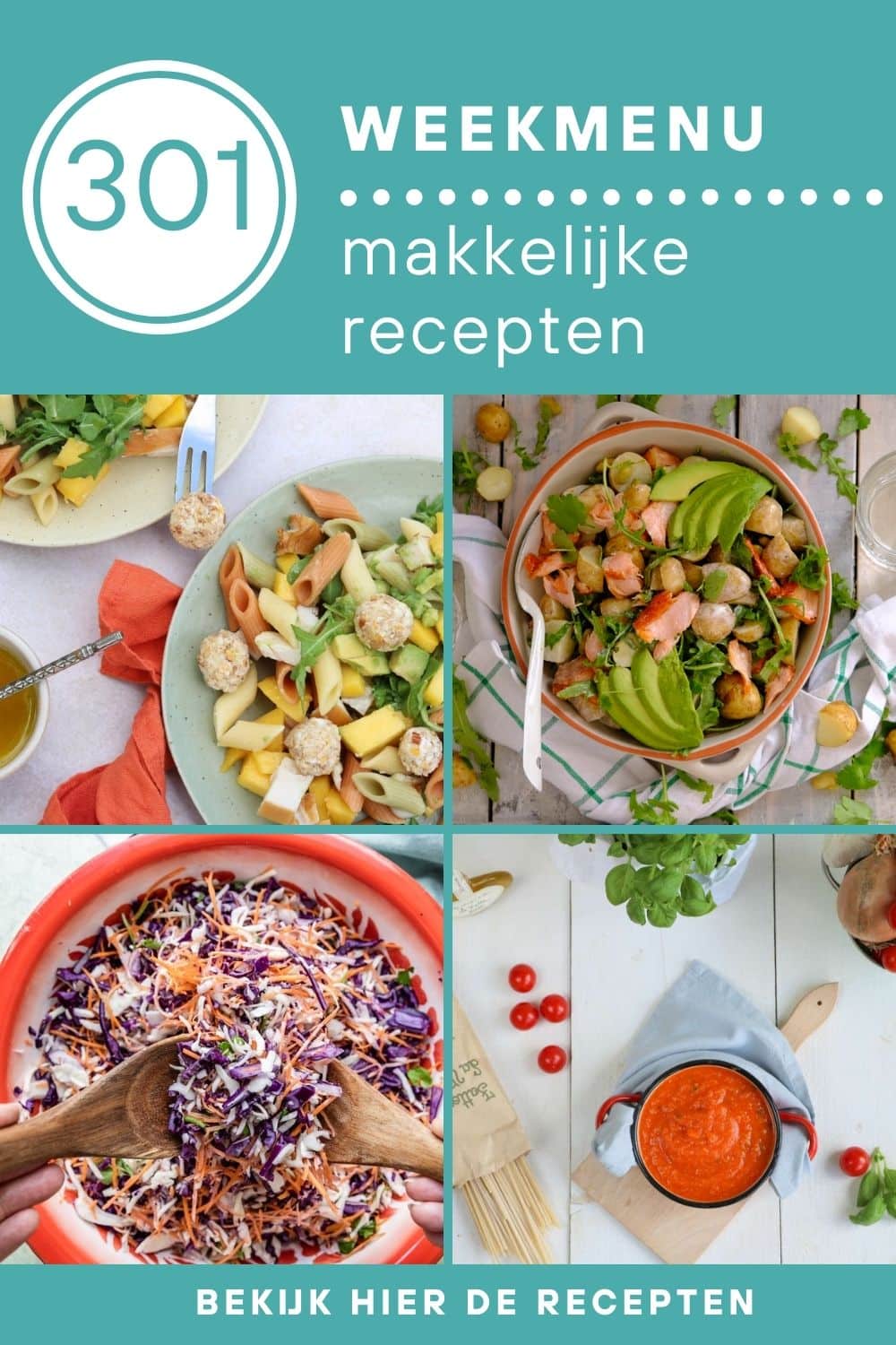 Weekmenu recepten voor het avondeten