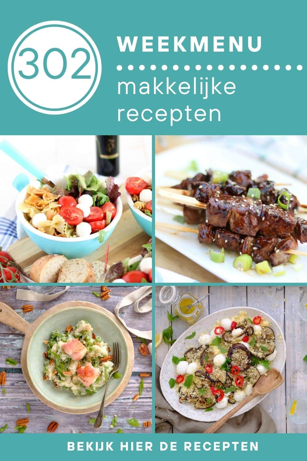 Weekmenu recepten voor het avondeten
