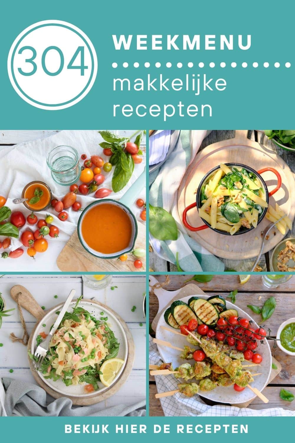Weekmenu recepten voor het avondeten