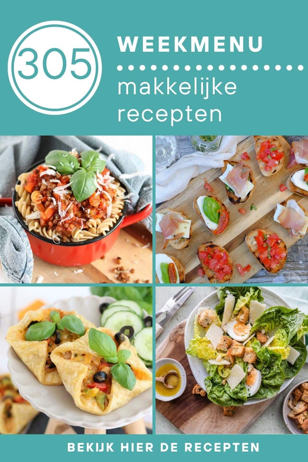 Weekmenu recepten voor het avondeten