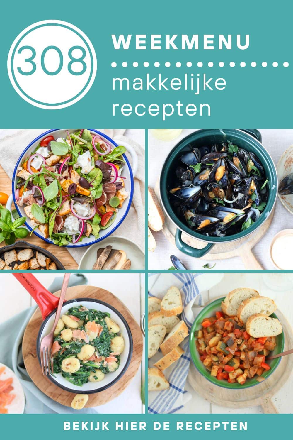 Weekmenu recepten voor het avondeten