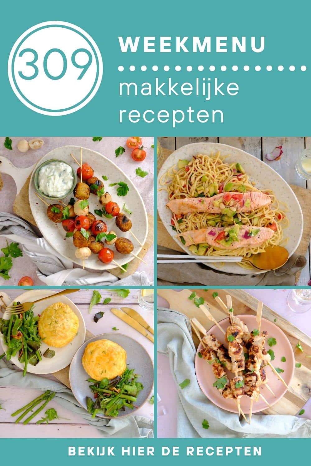 Weekmenu recepten voor het avondeten