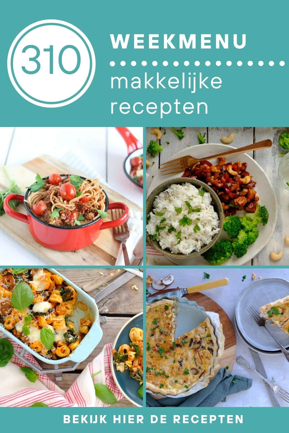 Weekmenu recepten voor het avondeten