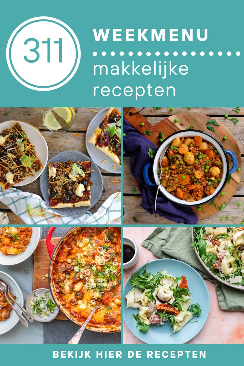 Weekmenu recepten voor het avondeten
