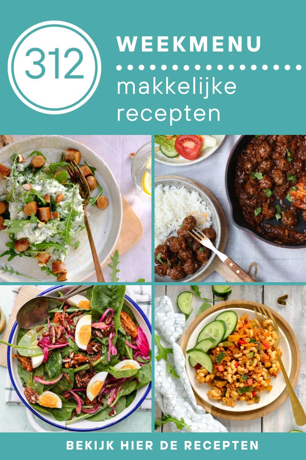 Weekmenu recepten voor het avondeten