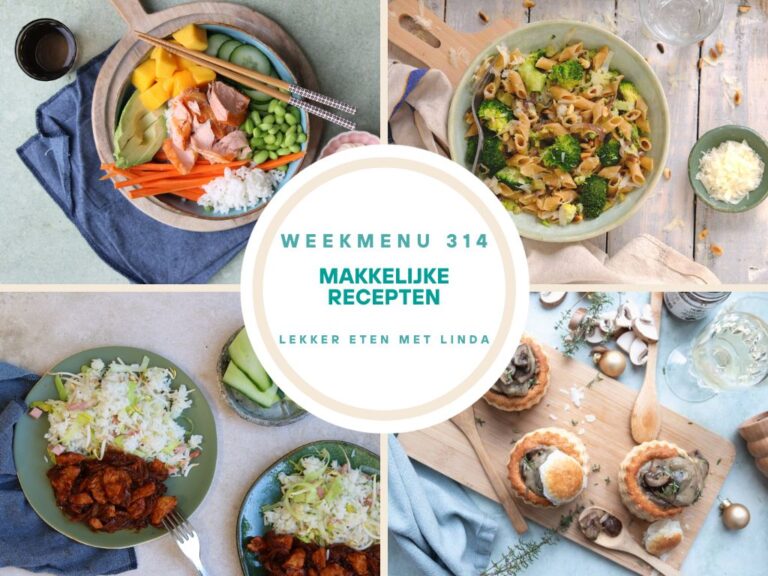 Weekmenu makkelijke recepten 314