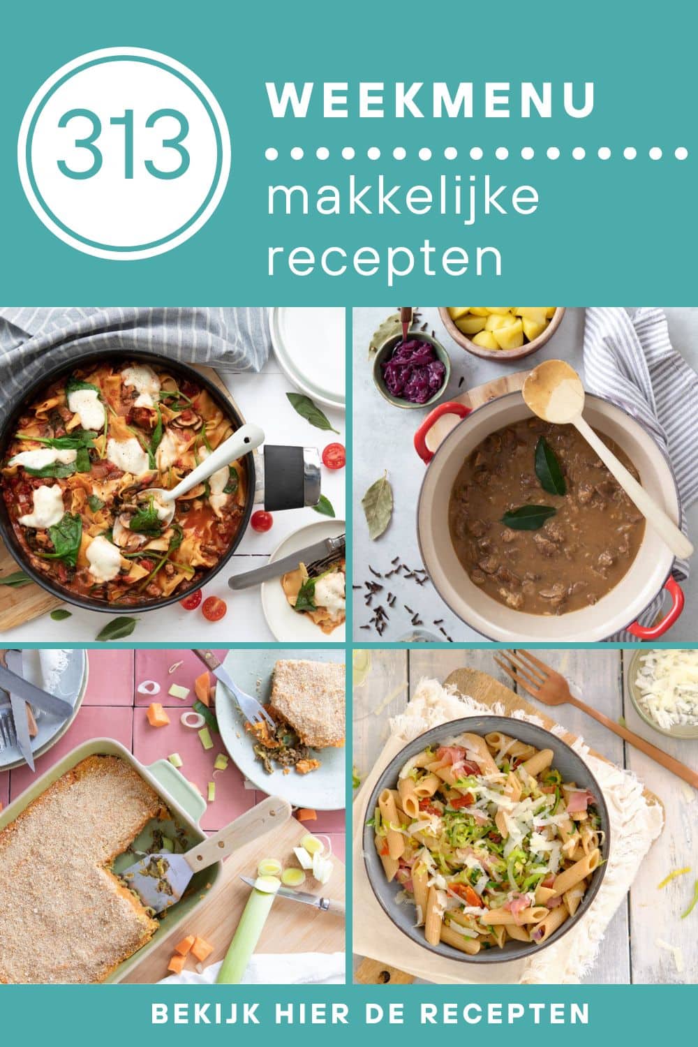 Weekmenu recepten voor het avondeten