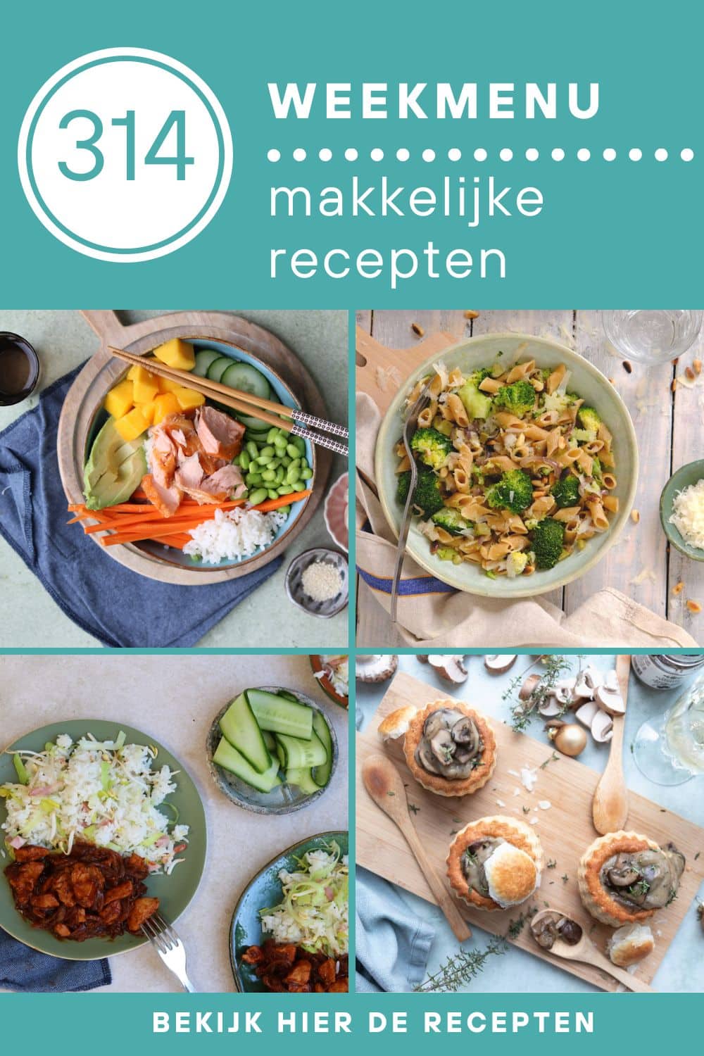 Weekmenu recepten voor het avondeten