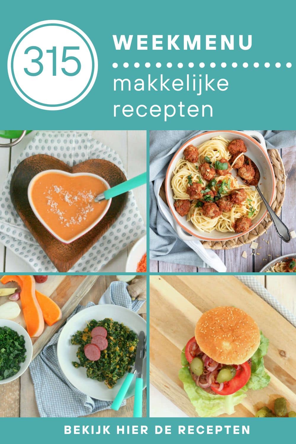 Weekmenu recepten voor het avondeten