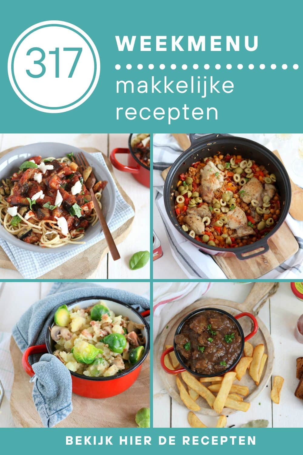 Weekmenu recepten voor het avondeten