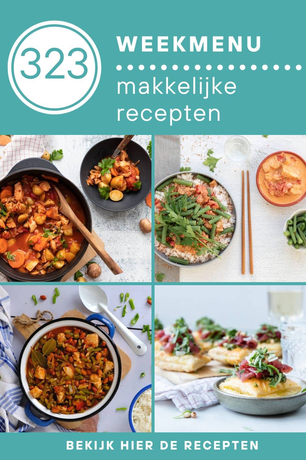Weekmenu makkelijk recepten voor het avondeten