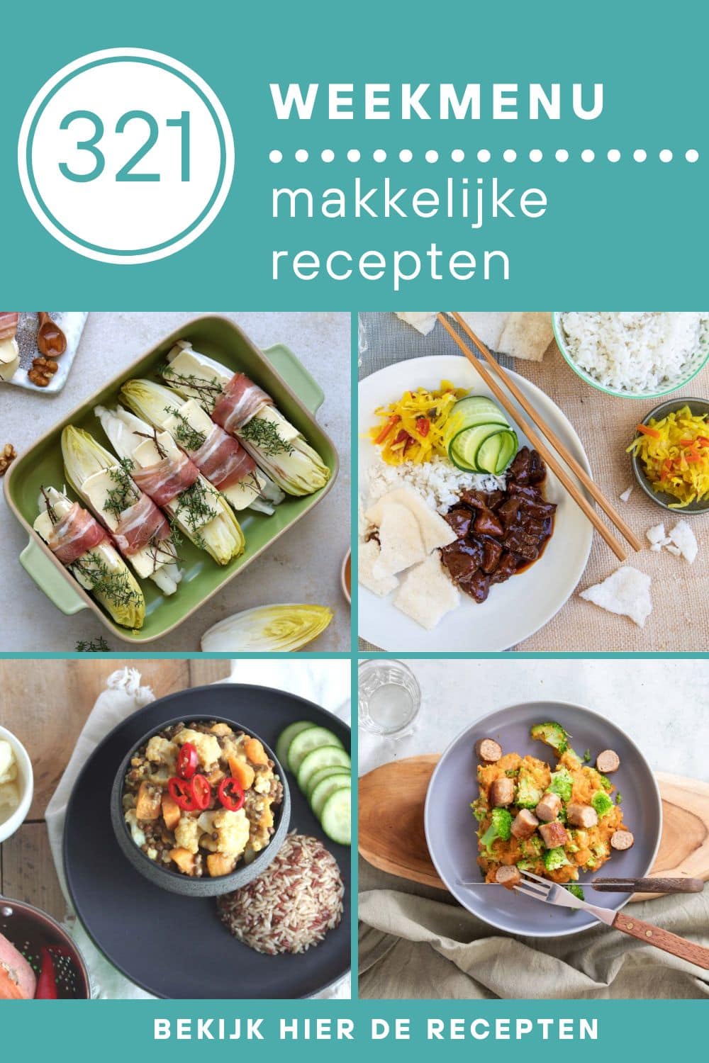 Weekmenu recepten voor het avondeten