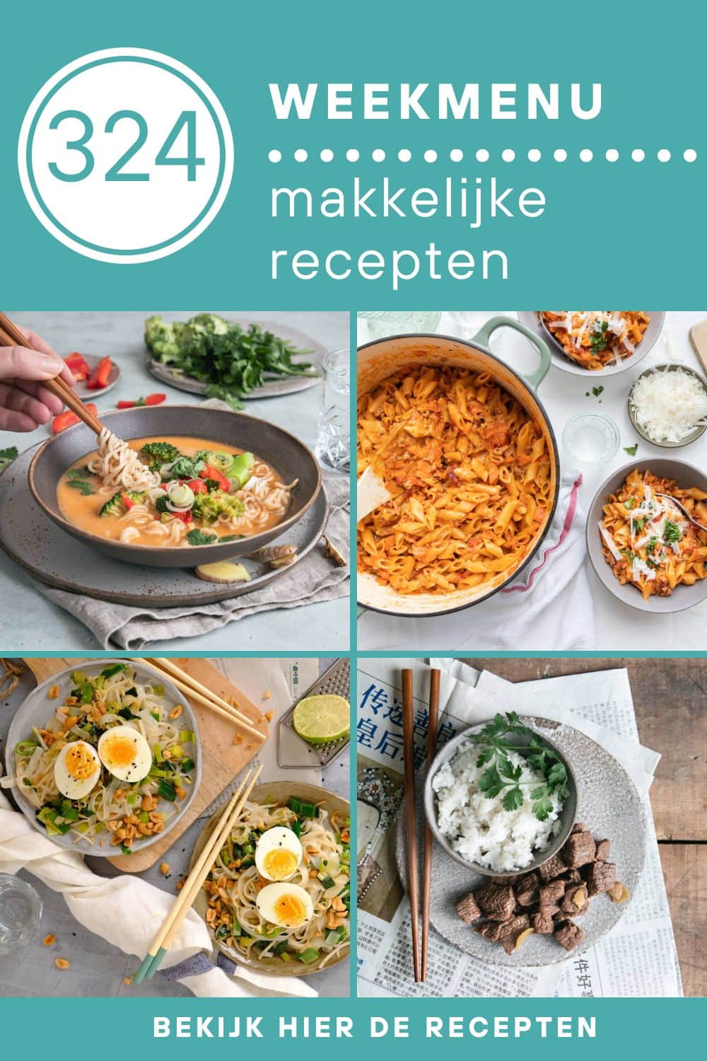 Weekmenu makkelijk recepten voor het avondeten