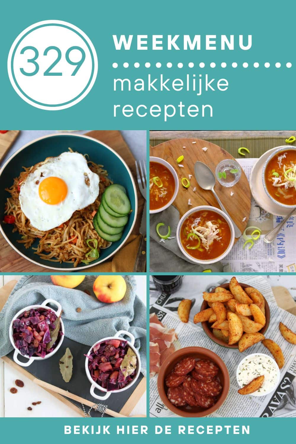 Weekmenu recepten voor het avondeten
